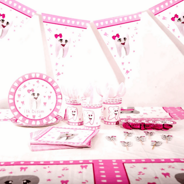 My First Tooth Theme Party Decoration for Girl 52Pcs | MGS-073