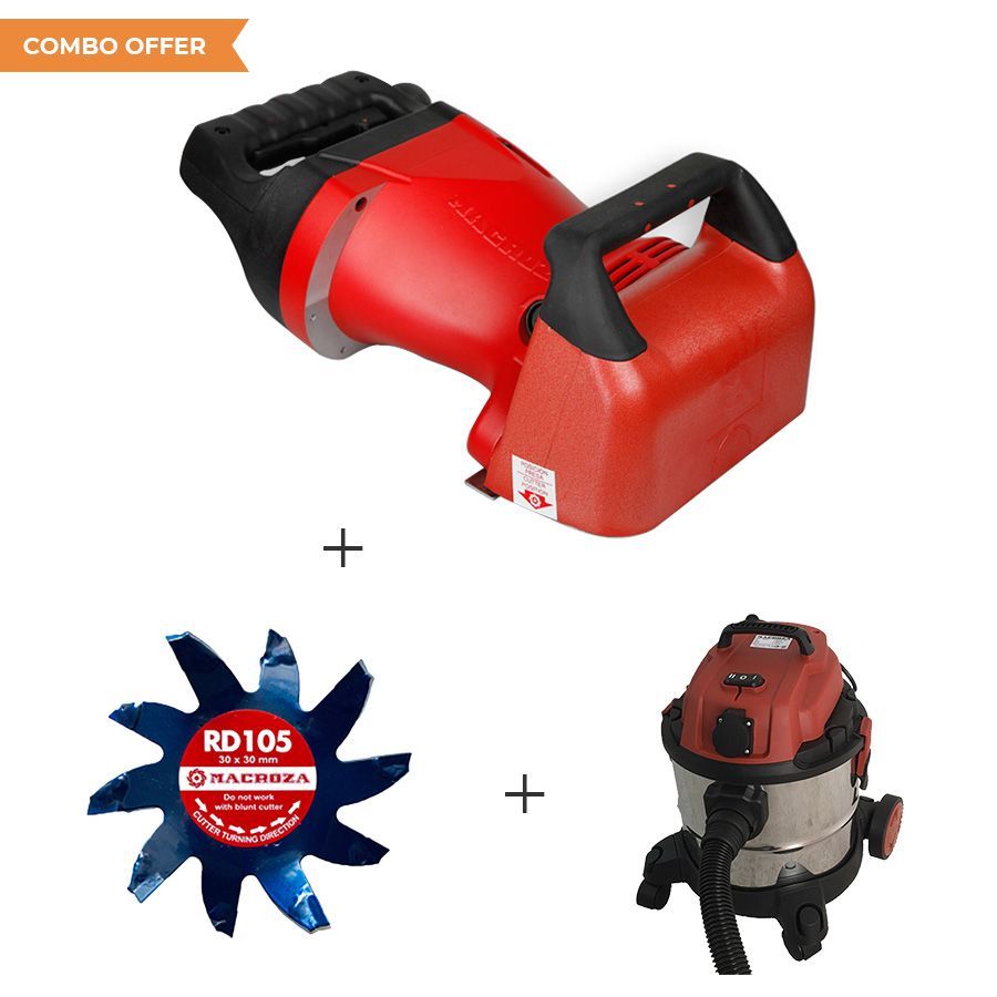 MACROZA | M95 Combo Offer - Milling Cutter Wall Chaser + MDE1 Dust Collector + RD105 |