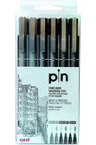 MITSUBISHI | Uni Pin Fine Liner PAC=06 Ea Black | MI-PIN200-06CBK