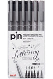 MITSUBISHI | Uni Pin Fine Liner Pack 6 Lettering | MI-PIN200-06HLG