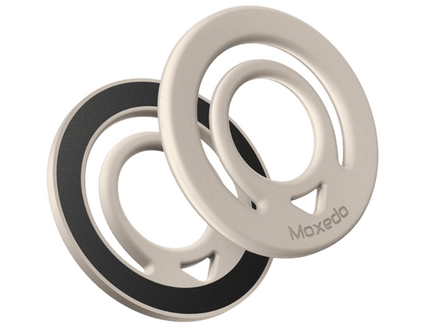 MOXEDO | Jello Mag Dual Sided Magnetic Ring Holder Silicone Magsafe Compatible Metal Ring Plate for Androids Smartphones Beige | MX-DSR020-BG