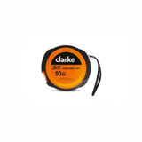 CLARKE | Closed Measuring Tape 30mtr Orange/Black Color Rubber Body Yellow Color Tape with Rewind Mechanism | MT30C
