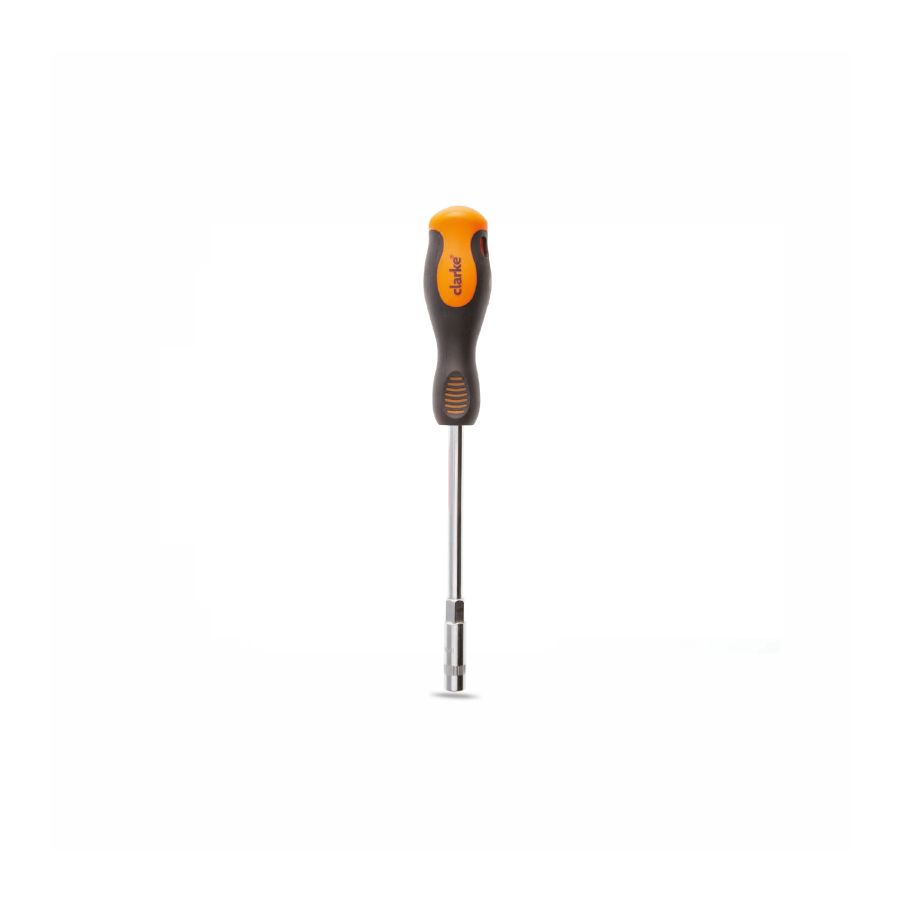 CLARKE | Nut Driver 12mm Orange/Black Soft Handle Chrome Plated | ND12C
