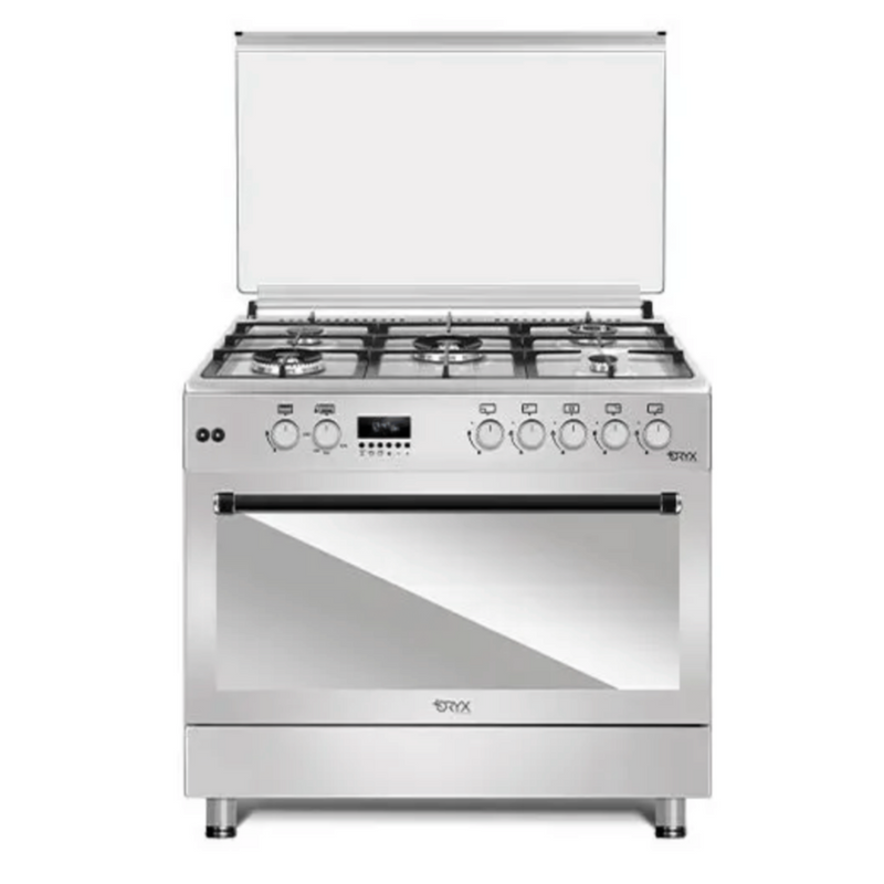 ORYX | Free Standing Cooker 90 60cm With 5 Gas Burners 2 Turbo Cooling Fan | OXCGF 90SYP-LRE