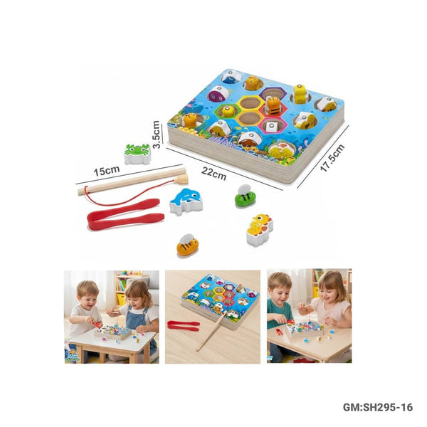 Wooden Magnets Fishing Learning Color Sorting Puzzle Games | sh295-16