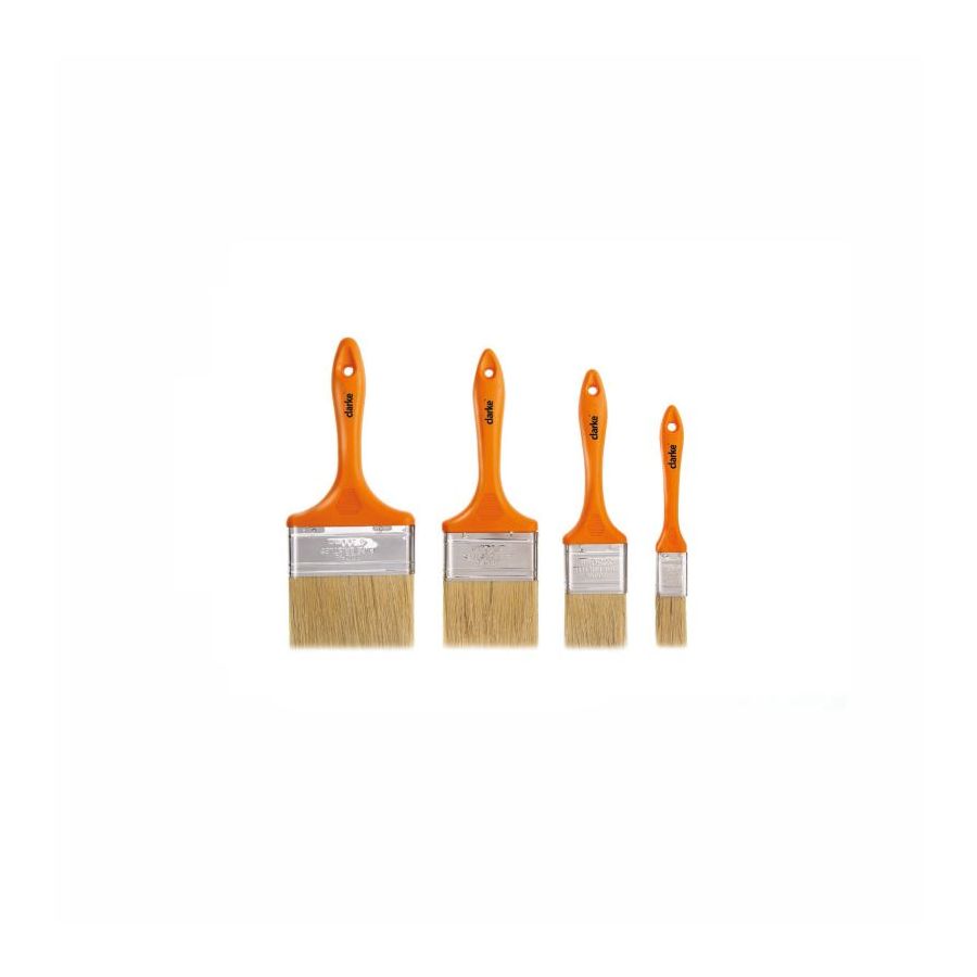 CLARKE | Paint Brush 1 1/2 inch Orange Color Compatible Plactic Handle White Bristle | PB1 1/2WC