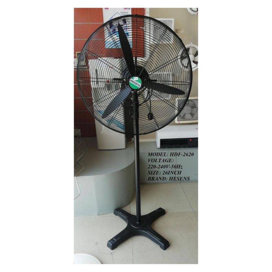 Pedestal Fan 30" Black, Heavy Duty, Hesens