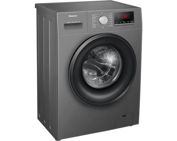 HISENSE | 7Kg Front Loading Washing Machine 1200 RPM, With Pause & Add, Drum Clean, Grey   WFVB7012MT