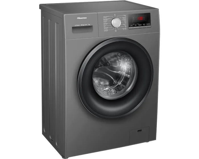 HISENSE | 7Kg Front Loading Washing Machine 1200 RPM, With Pause & Add, Drum Clean, Grey   WFVB7012MT