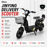 Jinying Electric Delivery Scooter Black Basket Backrest
