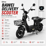 BAWEI Electric Delivery Scooter Black Front Basket