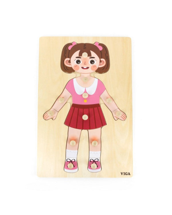 VIGA | Body Parts Puzzle Girl 12pc | 44670