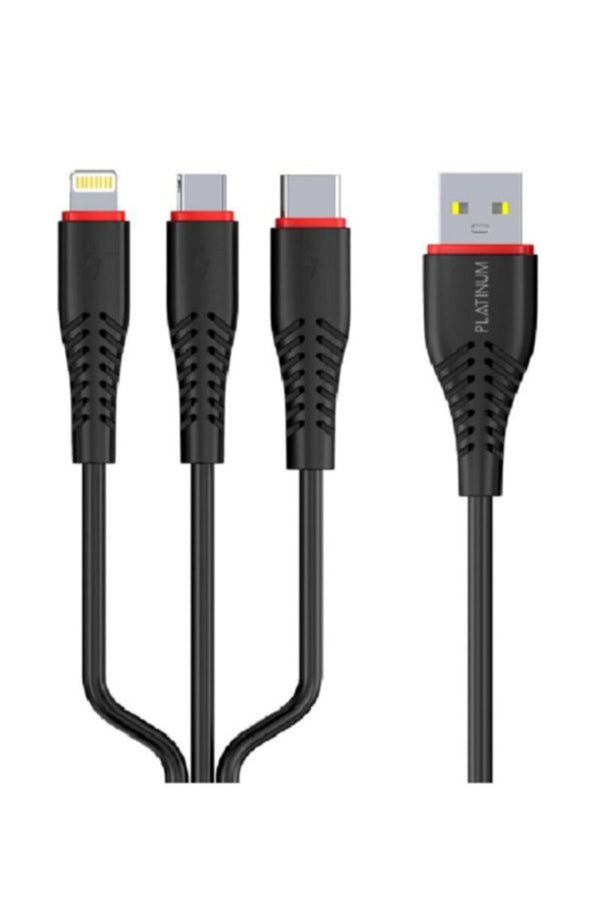 PLATINUM | Smart Series 3 in1 Cable Black | P-CBSM3N1BK