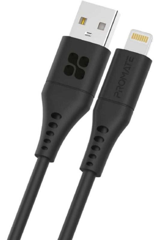 PROMATE | High Tensile Strength Data Sync & Charge Cable With Lightning Connector 1.2 Meter Cable Length | TE0187962