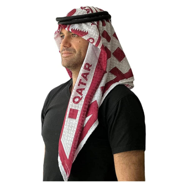 Qatar | Football fan head gear Arabic Style - Ghutra and Egal set- |- One- size