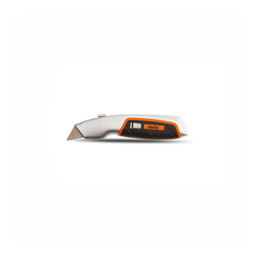 CLARKE | Quick Touch Rectractable Knife Grey/Orange/Black Body With Blade | QTKC