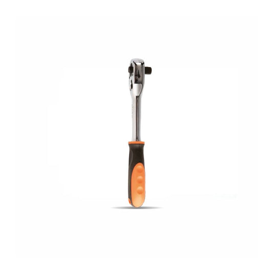 CLARKE | Ratchet Handle 3/8 inch drive Orange/Black Handle High Polished Chrome with Reverse Switch Mechanism | RH3/8C