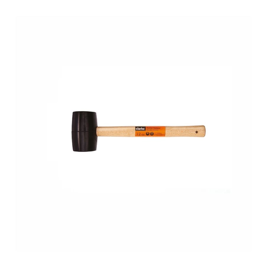 CLARKE | Rubber Hammer 75mm- 32oz, 11 inch beech wood handle with Black Rubber Head | RH75C