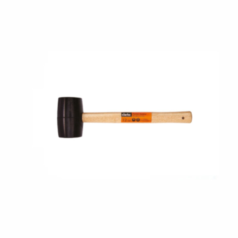 CLARKE | Rubber Hammer 40mm- 12oz, 11 inch beech wood handle with Black Rubber Head | RH40C