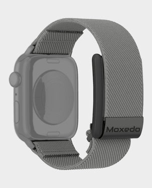 MOXEDO | Hybrid Fit-Weave Nylon Braided Band Adjustable Strap for iWatch and Whoop 4.0 Gray| MX-FW012-GY