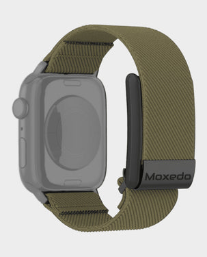 MOXEDO | Hybrid Fit-Weave Nylon Braided Band Adjustable Strap for iWatch and Whoop 4.0 Green | MX-FW012-GN