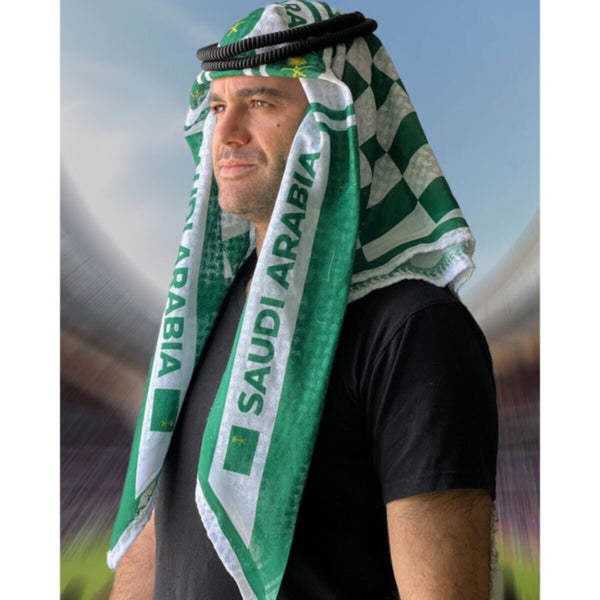 Saudi Arabia | Football fan head gear Arabic Style - Ghutra and Egal set- |- One- size