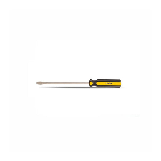CLARKE | Screw Driver 12 inch Flat Yellow/Black Acetate heavy-duty handle with Magnetic Tip | SDF12C