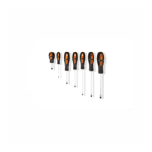 CLARKE | Screw Driver 7 pcs Set Flat Orange/Black Soft Grip Handle Chrome Plated & Magnetic Tip | SDSFC