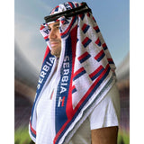 Serbia | Football fan head gear Arabic Style - Ghutra and Egal set- |- One- size