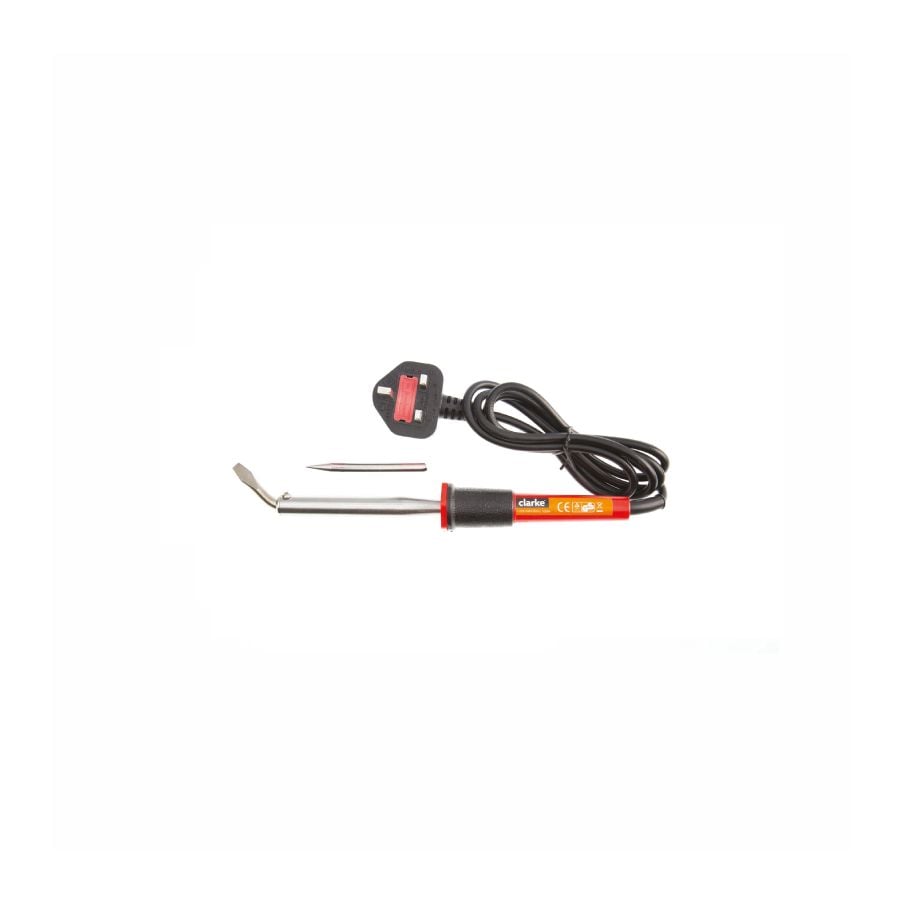 CLARKE | Soldering Iron 25 Watts with Replaceable Tip & Insulated Polymer Handle | SI25C