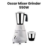 OSCAR | Mixer Grinder 550W Stainless Steel Blade Ideal For Modern Kitchens High Performance Motor Multiple Jars Durable Design White | OMG550INDK
