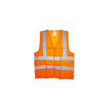 CLARKE | Polyester Safety Jacket Orange Color 3 Pockets Size- 3XL With Zip Fastner & 2inch Reflective Tape | SJO3XLC