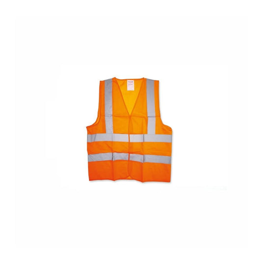 CLARKE | Polyester Fabric Safety Jacket Orange with 2 Reflective Bands on Front, Back & Shoulder | SJOC