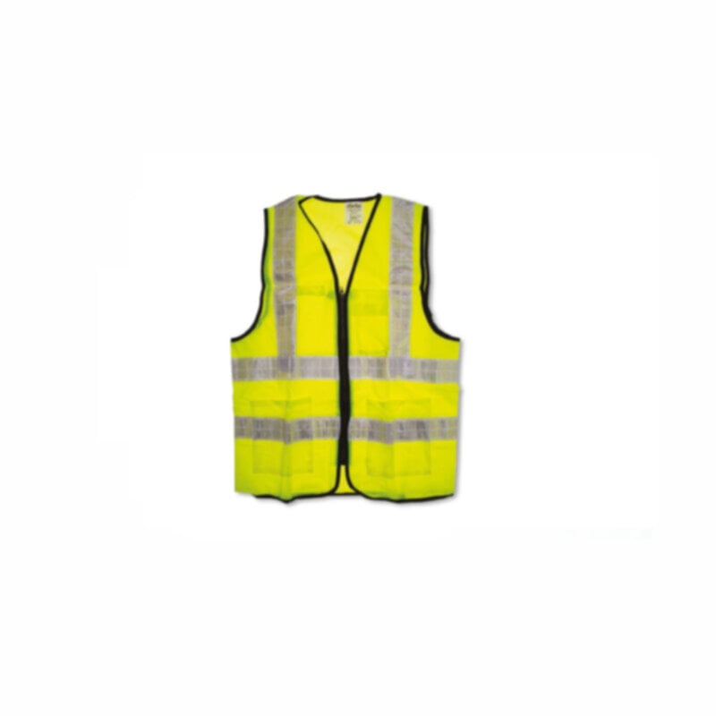 CLARKE | Polyester Safety Jacket Yellow Color 3 Pockets Size- XL With Zip Fastner & 2inch Reflective Tape | SJYXLC