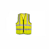 CLARKE | Polyester Safety Jacket Yellow Color 3 Pockets Size- 2XL With Zip Fastner & 2inch Reflective Tape | SJY2XLC