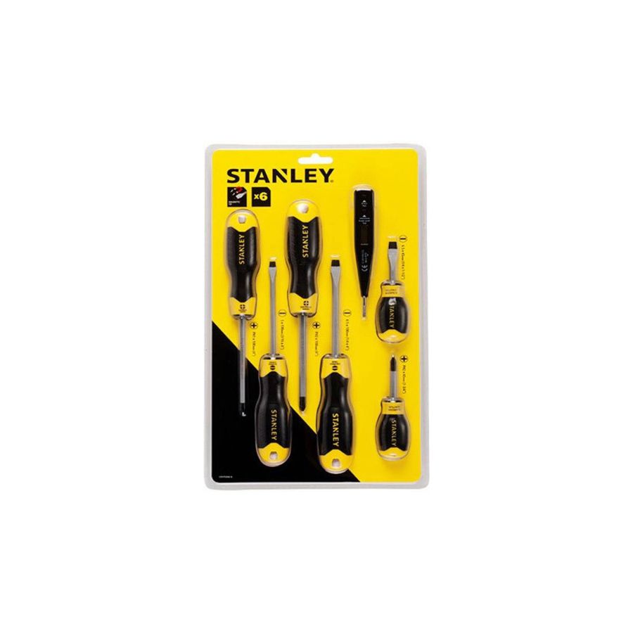 STANLEY | Screwdriver Cushion Grip 6Pcs Set Tester Included | STHT92002-8