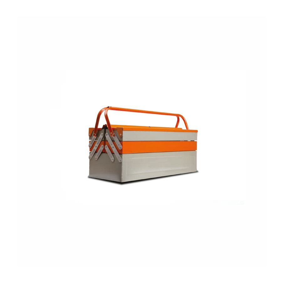 CLARKE | Metal Tool Box 5 tray, 21 inch Orange Color with Anti-Finger Trap System | TB5C