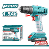 TOTAL | Li-Ion Cordless Drill 20V / 1.5Ah / 45Nm | TDLI20011