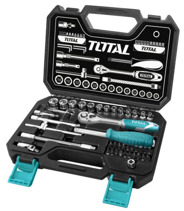 TOTAL | 45PCS 1/4" Socket Set | THT141451