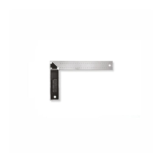 CLARKE | Try Square 12 inch Metric & Inch Marking Clear Grey Finish Rust Resistant & Cast Zinc Black Handle Heavy Duty | TS12HC