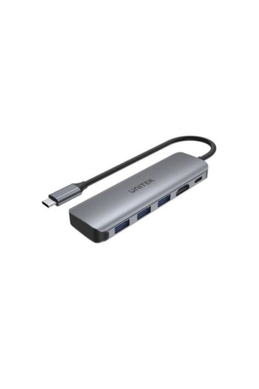 UNITEK | 5-in-1 USB 3.1 Type-C Hub (3-Port USB3.0 + HDMI + PD100W), Space Grey | H1107E