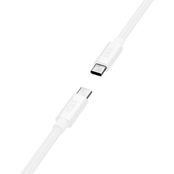 JUICE | USB Type-C to USB Type-C Braided 2m Charging Cable White | MJUAS00000010
