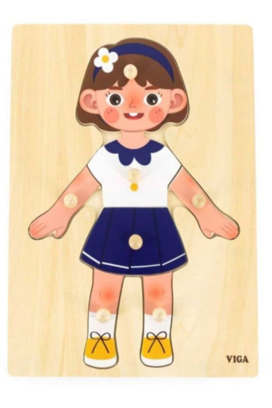 VIGA | Body Parts Puzzle-Girl 7 pcs | 44668