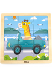 VIGA | Wooden 9 Piece Puzzle - Car | 44629