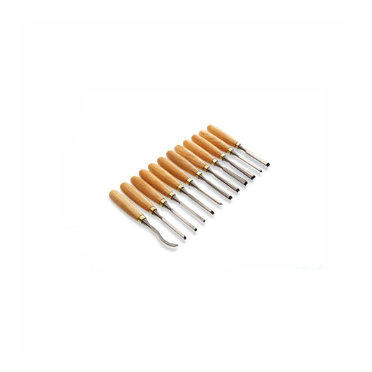 CLARKE | Wood Carving Chisel 12pcs Set Polished Wooden Handle With Leather Pouch | WCCS12C