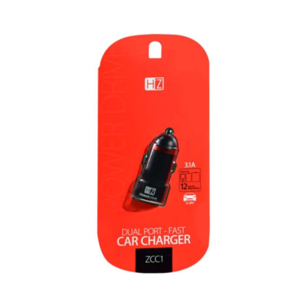 HEATZ | Dual Port Smart Car Charger Black | ZCC1