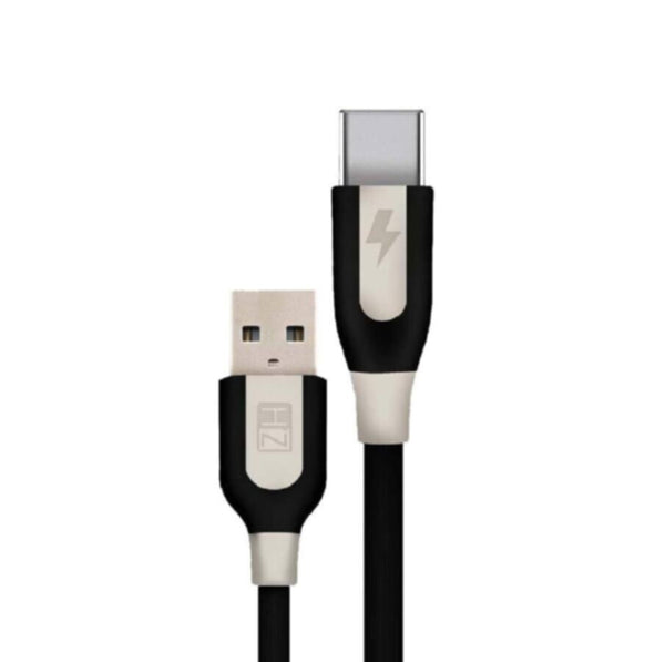 HEATZ | Pvc Rubber Mix Material Fast Type C Cable 1M Black/Cream | ZCT04